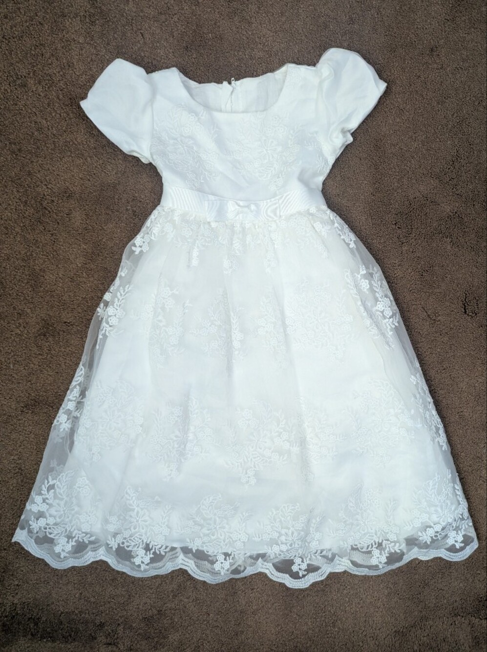 Toddler White Lace Baptism Dress